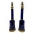 Pair of Vaughan Cobalt Blue Glass and Brass Column Lamps For Sale
