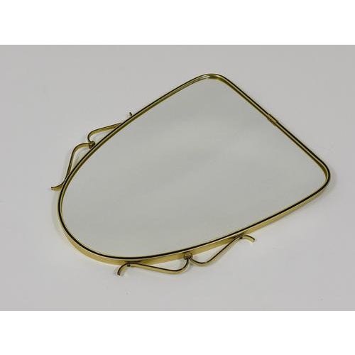 Mid-Century Modern Brass & Black Wall Mirror, Italy, 1950s For Sale - Image 4 of 16