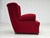 Danish Relax Armchair in Red Cotton, Wool & Oak Wood, 1960s For Sale - Image 14 of 18