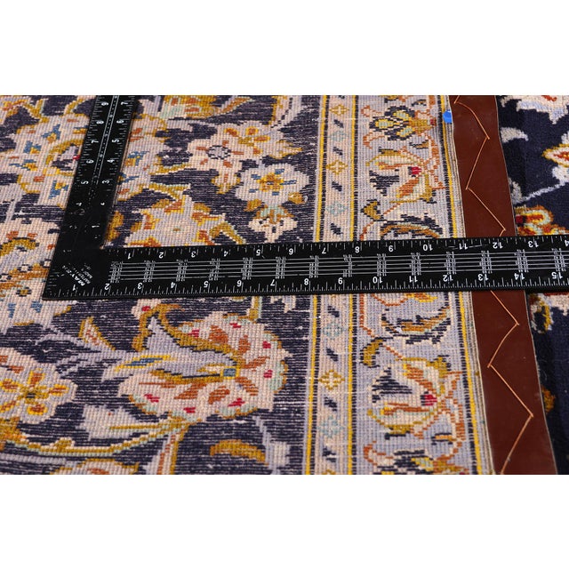 Textile Vintage Persian Kashan Rug, 10'01 X 13'00 For Sale - Image 7 of 10