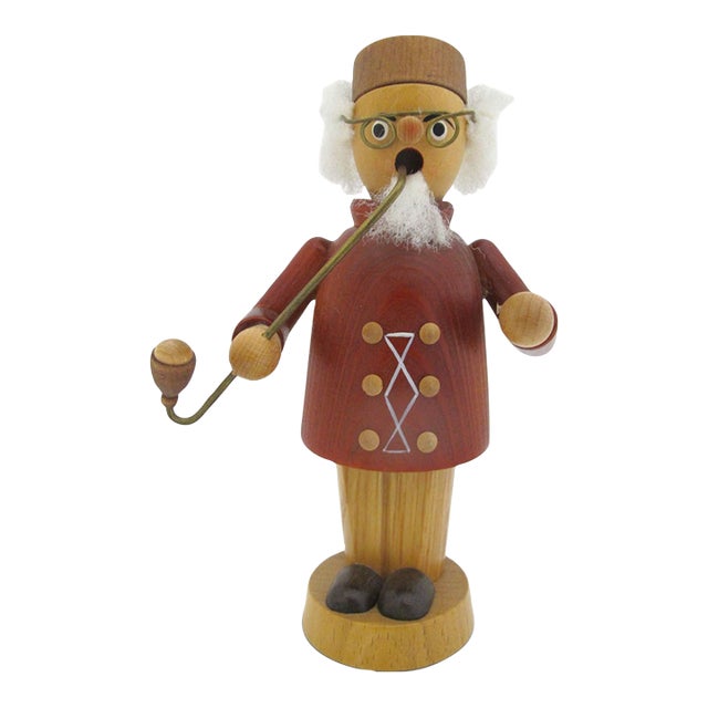 Erzgebirge Germany Schoolmaster Scholar Wooden Incense Cone Smoker Burner For Sale