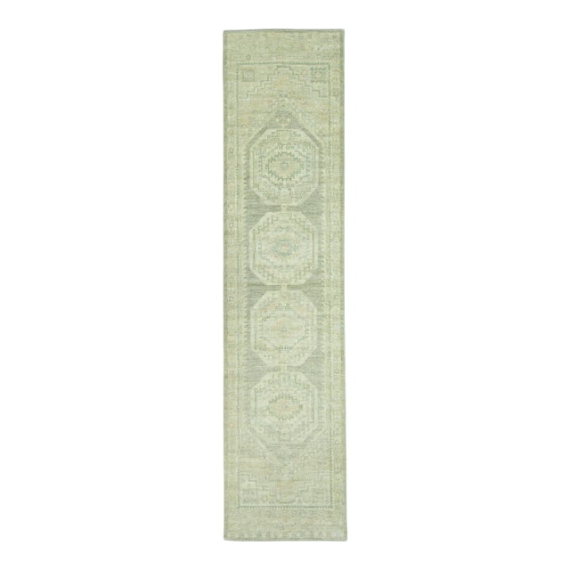 Turkish Oushak Rug 3' x 12'5" #19339 For Sale