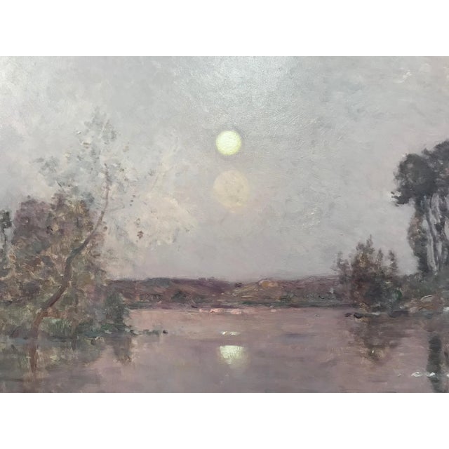 1900 - 1909 Hippolyte-Camille Delpy, French, Sunset River Landscape For Sale - Image 5 of 6