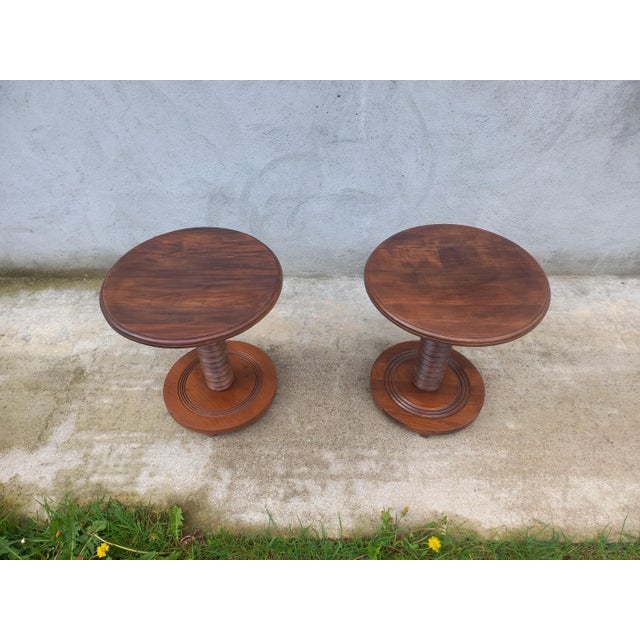 Pedestal Tables in the style of Charles Dudouyt, 1930s, Set of 2 For Sale - Image 11 of 18