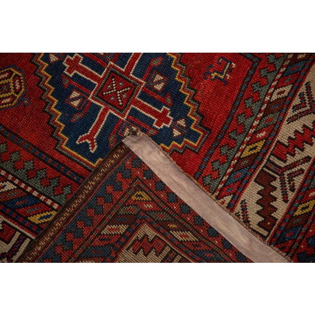 1920s Antique Kazak Rug Runner - 3'11" x 7'9" For Sale - Image 5 of 11