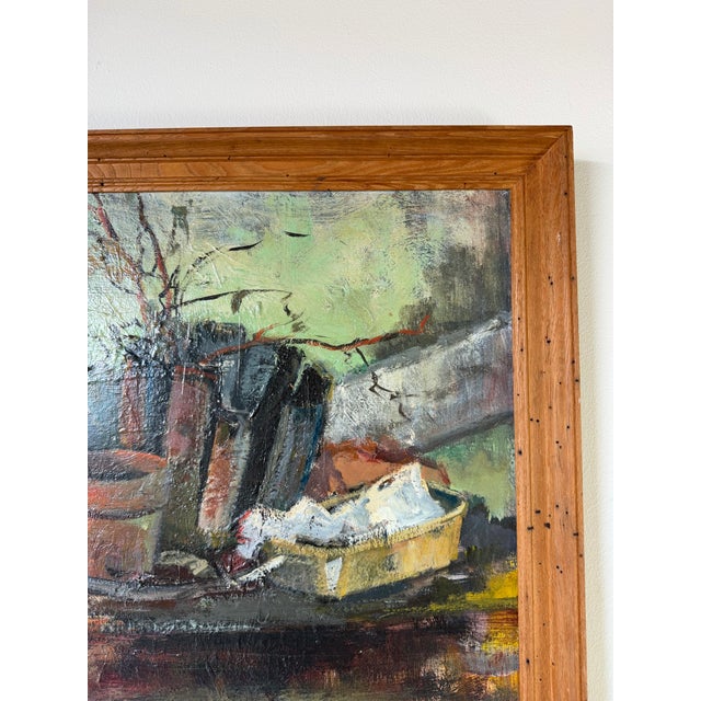 1960s 1960s Vintage Turner Still Life Oil on Canvas Painting in Wood Frame For Sale - Image 5 of 12