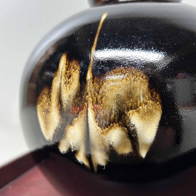 Mid-Century Modern Tenmoku Tenmoku Ikebana Flower Vase, 1950s For Sale - Image 3 of 13