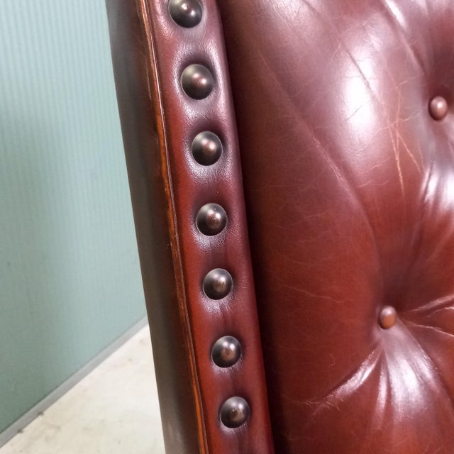Cowhide Leather Library Armchair, 1960s For Sale - Image 4 of 17