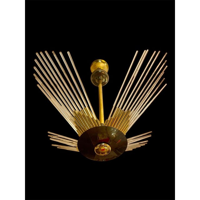 Sciolari Glass Chandlier with brass structure ! 5 Bulbs Vintage Murano glass lamps offer several unique benefits:...