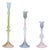 Multicolored Glass Taper Candle Holder (Set of 3) For Sale