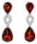 Late 20th Century 14K White Gold Garnet Diamond Drop Earrings Estate, Pair For Sale