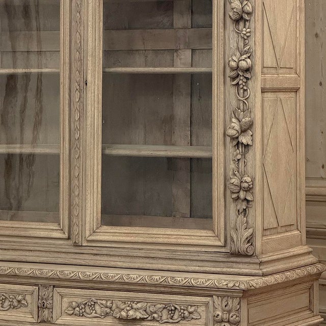 19th Century French Renaissance Hunt Stripped Oak Bookcase For Sale - Image 9 of 18