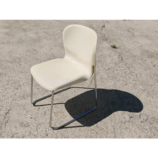 White Space Age Stackable Swing Chairs by Gerd Lange, 1977, Set of 4 For Sale - Image 8 of 13