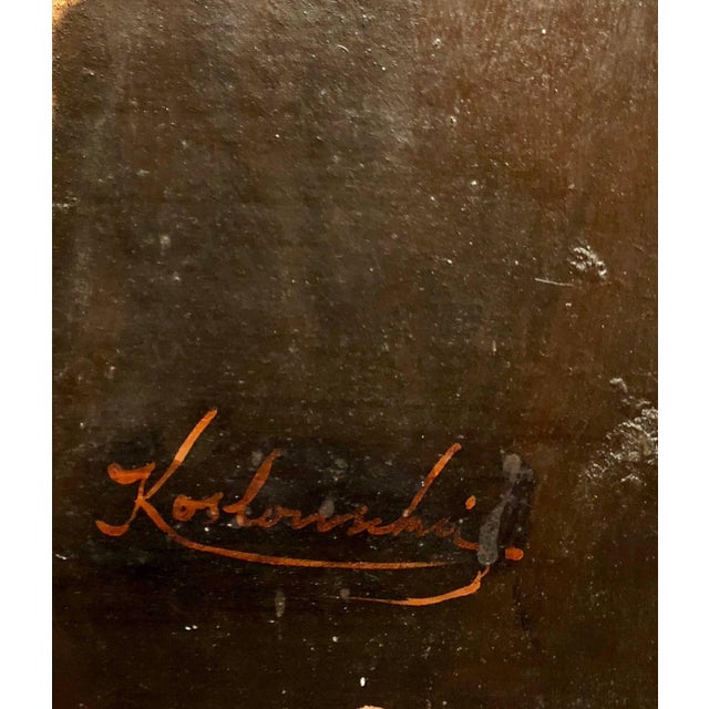 Mid 20th Century Jacques Koslowsky, Lithuanian French Ecole de Paris Judaica Oil Painting Refugee Family, c.1940s For Sale - Image 5 of 5