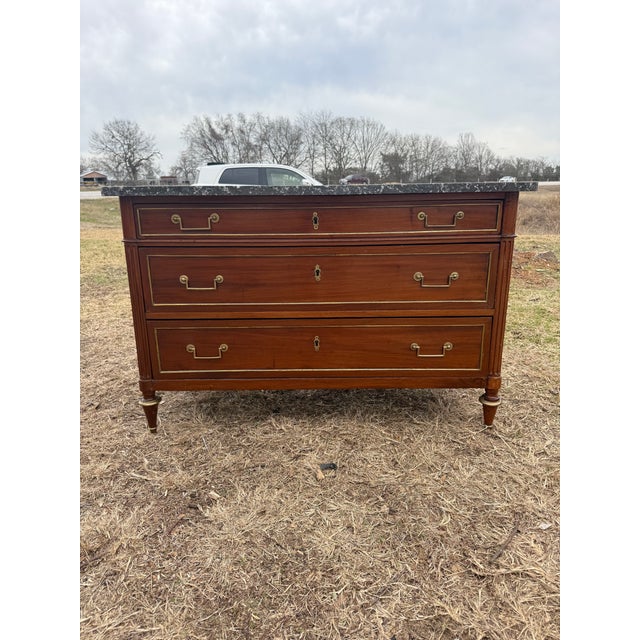 19th Century Louis XVI Marble Top Chest of Drawer / Commodes For Sale - Image 10 of 12