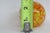 Orange Art Glass Paperweight Controlled Bubble With Yellow and Orange Speckles 4519b For Sale - Image 8 of 9