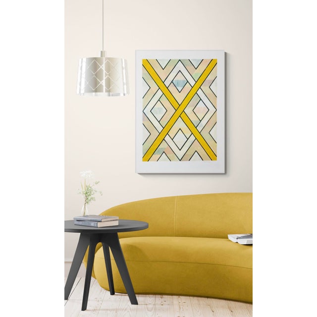 Contemporary Mixed Media With Golden X For Sale - Image 3 of 4