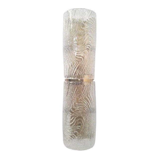 21st Century Italian Trunk Clear Graniglia Murano Glass and Brass Sconce by Fabio LTD For Sale