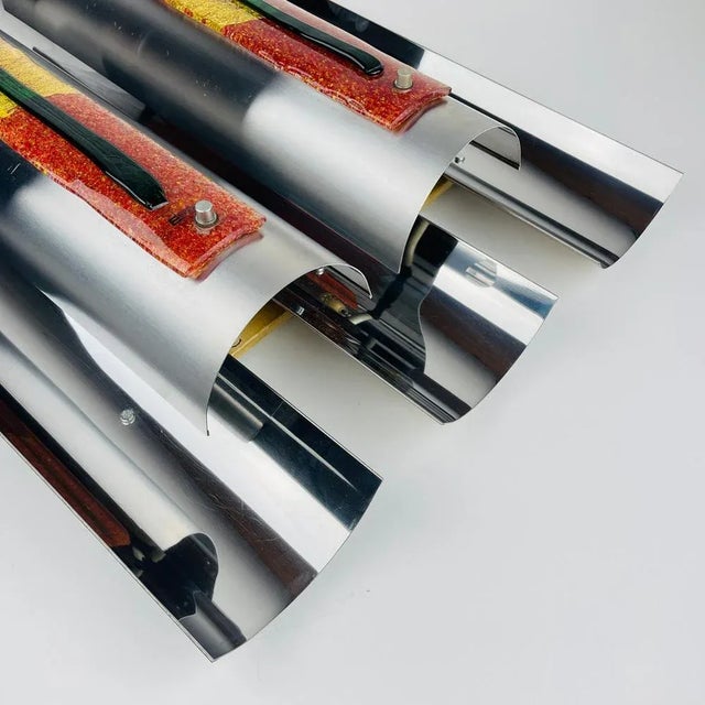 Metal Large Wall Lamp by Angelo Brotto for Esperia, Italy, 1970s For Sale - Image 7 of 13