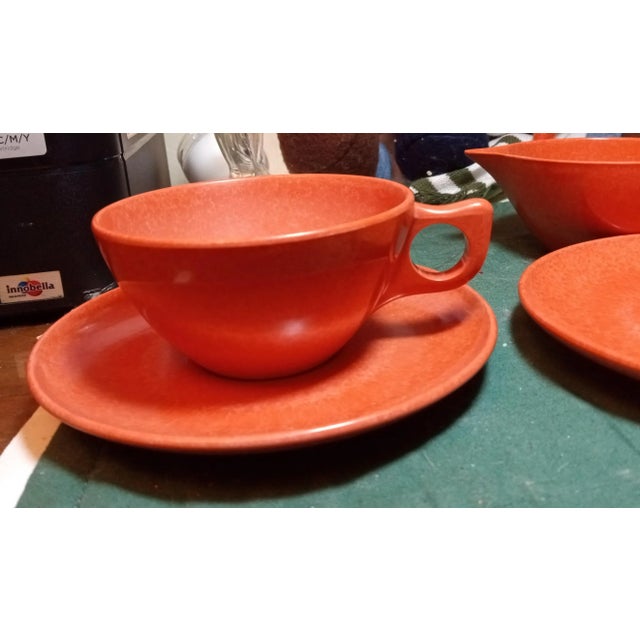 Mid-Century Modern Vintage Burnt Orange Branchell Color Flyte Dishes- 6 Pieces For Sale - Image 3 of 6