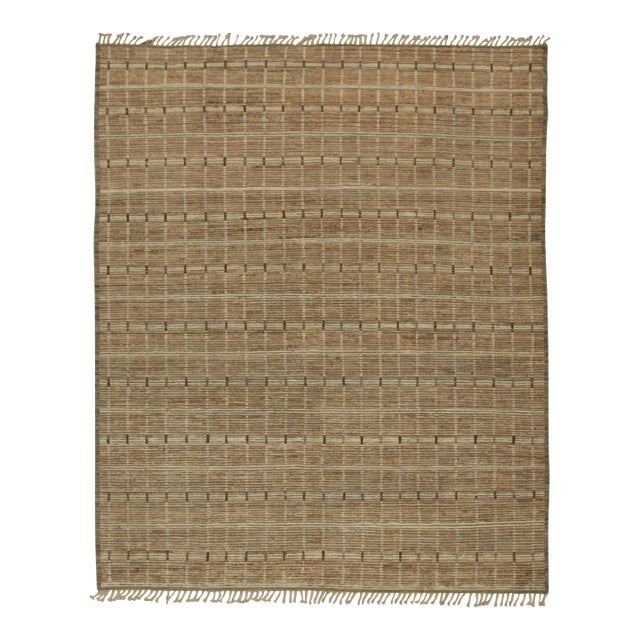 Rug & Kilim’s Modern Rug with Beige-brown Geometric Patterns - 8x10 For Sale