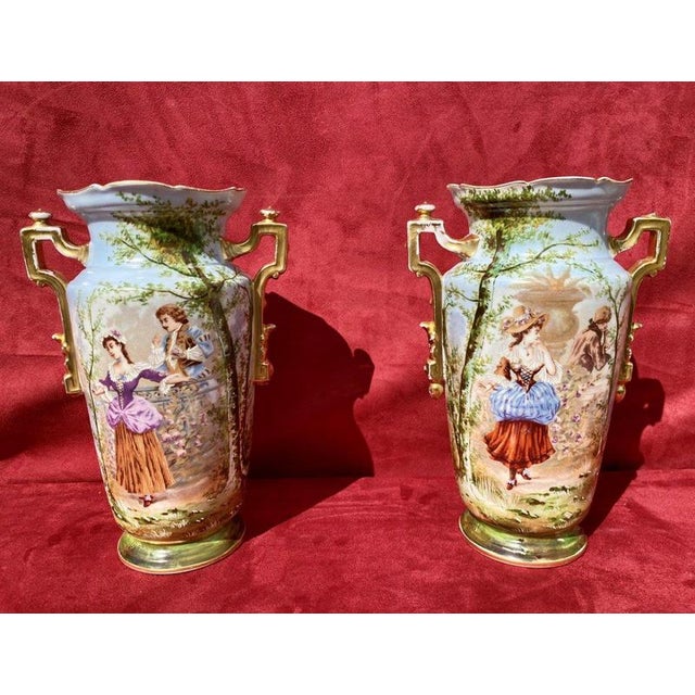 Porcelain Vases, Set of 2 For Sale - Image 9 of 9