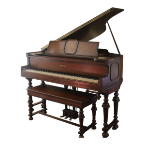 1930s George Steck Baby Grand Piano -- Petite Size With Inlaid Cabinet