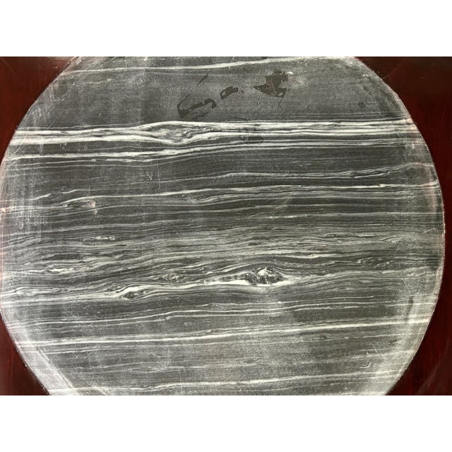 Gray 14.5" Chinese Brown Wood Square Stone Top Vase Stand Display Riser For Sale - Image 8 of 8