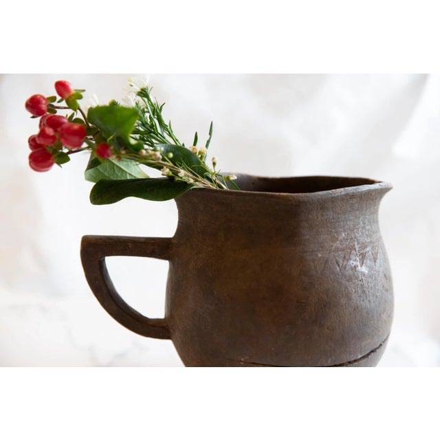 :: Vintage handmade African wooden pitcher. This handmade wooden item has tons of character and charm. Circa early 20th...