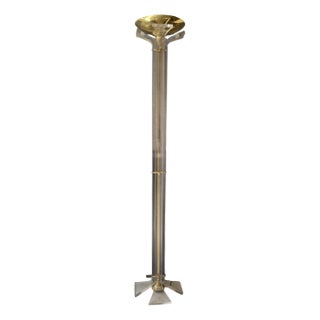 Neoclassical Acrylic and Brass Floor Lamp, 1980s For Sale