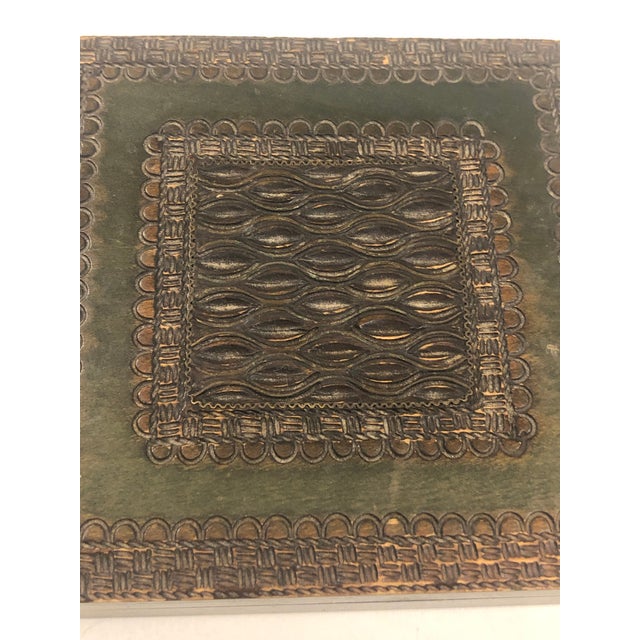 Vintage Olive Green Tramp Art Box For Sale - Image 12 of 12