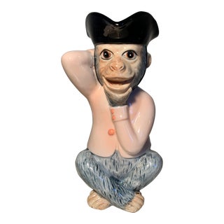 Antique Porcelain Figural Monkey Pitcher For Sale