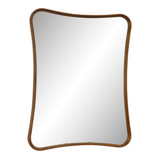 Mid-Century Wooden Wall Mirror For Sale