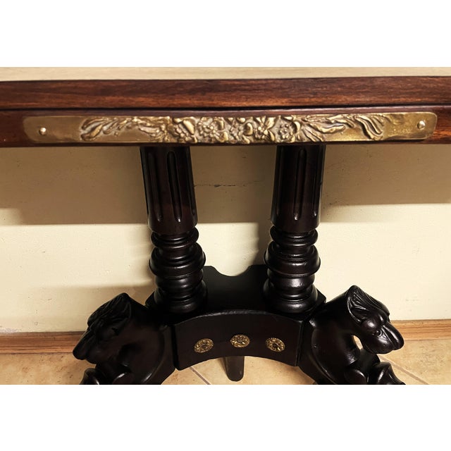 Neo-Renaissance Historic Revival Style Black and Brown Console Table, Late 19th-Early 20th Century For Sale - Image 15 of 18