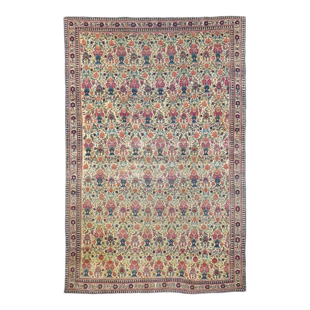 Antique Tehran Rug 4'3'' X 6'7'' For Sale
