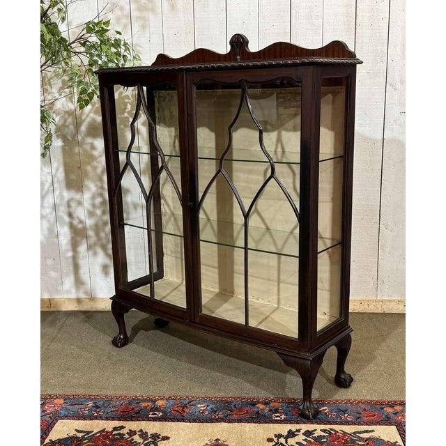 English Mahogany Display Cabinet, 1930s For Sale - Image 11 of 17