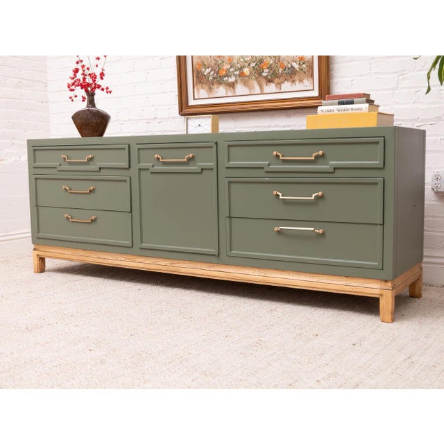 Mid 20th Century Sage Green Vintage Dresser For Sale - Image 4 of 12
