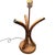 1950s 1950s Restored Hourglass Palm Shaped Rattan & Mahogany Lamp W/ Whipple Stitch Shade For Sale - Image 5 of 10