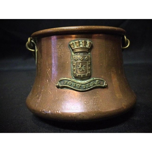 Antique Copper Cauldron – "Poitiers" Engraved, Vintage Decorative Collectible For Sale - Image 4 of 7