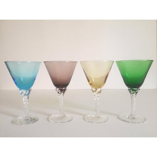 Vintage MidCentury Modern Multicolor Martini Glasses Set of 4 Chairish