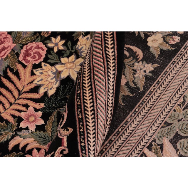 Textile Shabby Chic David Pak-Persian Black/Red Wool Rug - 10'1'' X 13'10'' For Sale - Image 7 of 8