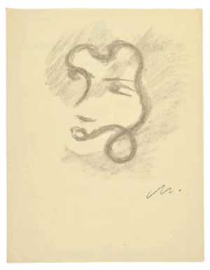 Mino Maccari, The Portrait, Pencil Drawing, 1940s