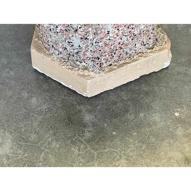 Vintage Faux Bois Concrete Tree Trunk Planter Pebble Style For Sale - Image 9 of 12
