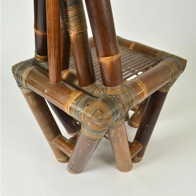 Brown Sculptural Bamboo Chair, 1950s For Sale - Image 8 of 16