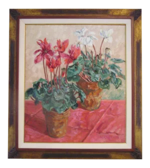 Katherine Ottesen 1966 "Cyclamen" Oil Painting