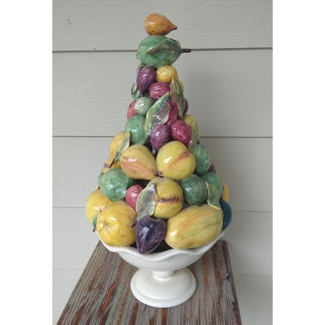 Vintage Ceramic Fruit Topiary Centerpiece | Chairish