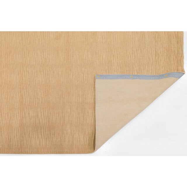 Contemporary Modern Minimalist Hand-Knotted Ribbed Wool Area Rug in Warm Sand For Sale - Image 3 of 12