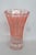 Mid 20th Century Peach Pink Pressed Glass Vase Wide Opening 10 Panel Ribbed Design Vintage 4756b For Sale - Image 5 of 12