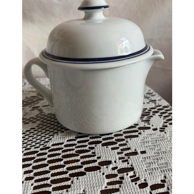 Dansk 1970s Dansk Bistro Christianshavn White & Blue Hostess Set. For Sale - Image 4 of 7