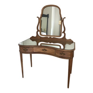 Antique Mirrored Walnut Vanity For Sale